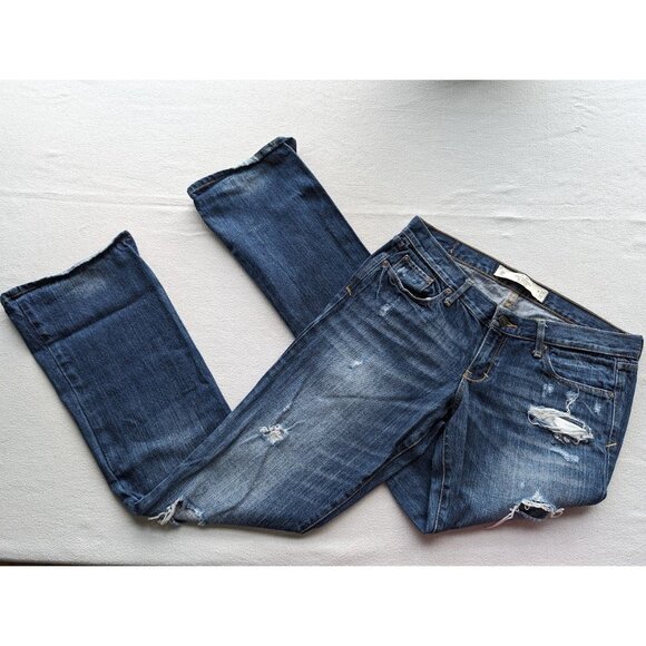 Abercrombie & Fitch Denim - Abercrombie & Fitch EMMA Jeans Women's Size 4 Denim Bootcut Flare Distressed